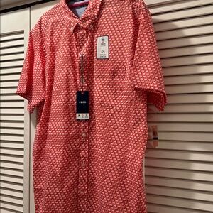 Men’s Izod flamingo print shirt. New with tags. XL.